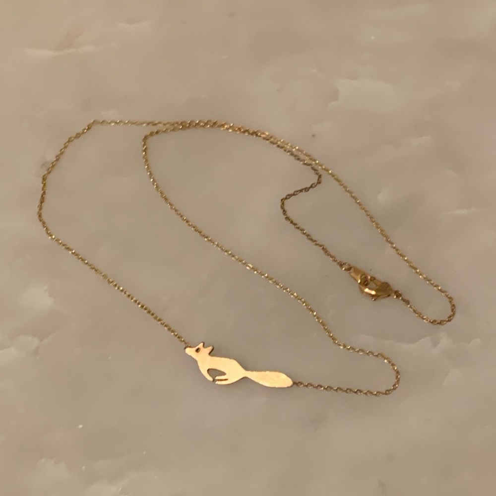 Forest Fox Necklace Gold Plated